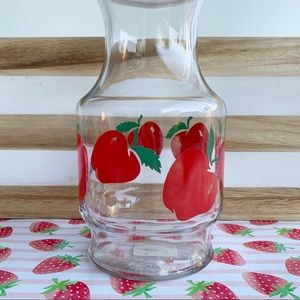 Vintage Red Apple Anchor Hocking Juice Decanter